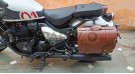 Fit For Royal Enfield Shotgun 650 Brown Tan Leather Pannier Bags with Mounting - SPAREZO